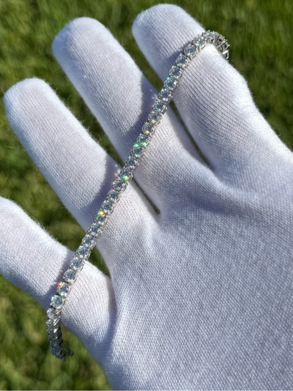 925 Silver, 13.5CTW Moissanite Tennis Bracelet